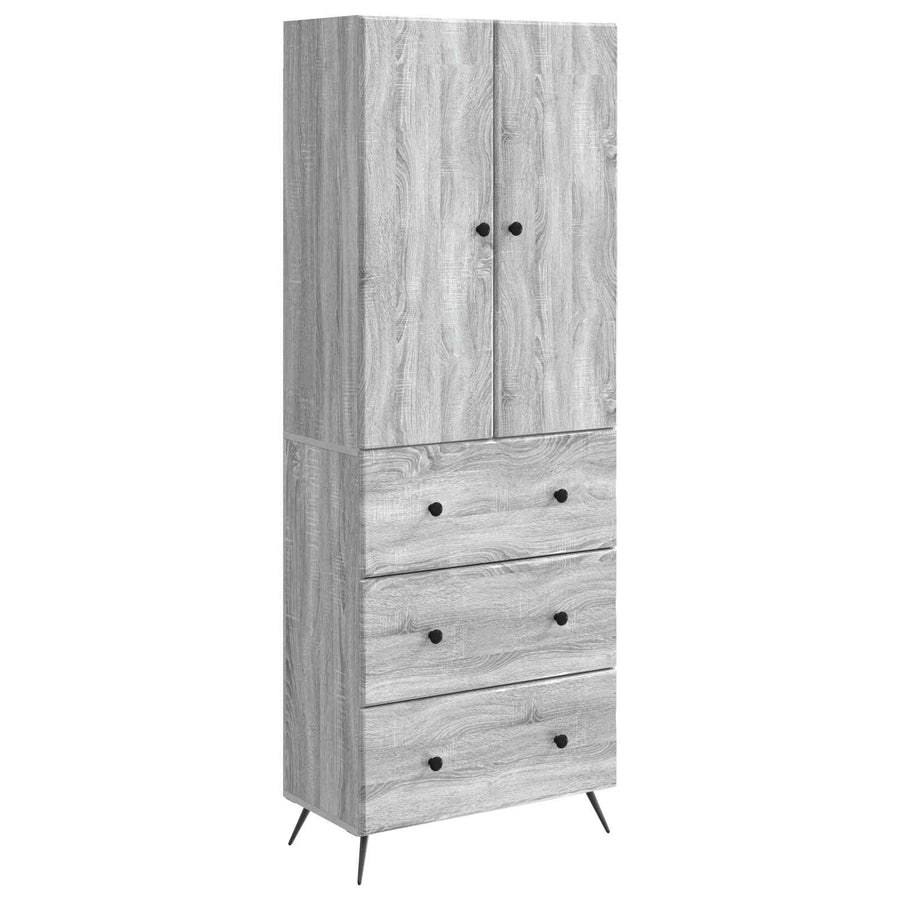Kastenset 2 pcs Grijs Sonoma 66 x 34,5 x 90 cm Bewerkt hout