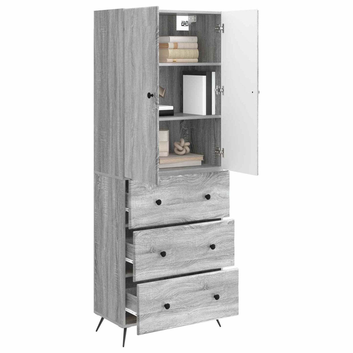 Kastenset 2 pcs Grijs Sonoma 66 x 34,5 x 90 cm Bewerkt hout