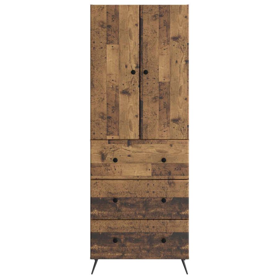 Kastenset 2 pcs Oud hout 66 x 34,5 x 90 cm Bewerkt hout