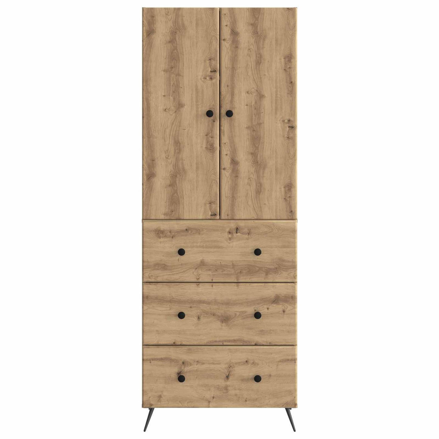 Kastenset 2 pcs Artisanaal eiken 66 x 34,5 x 90 cm Bewerkt hout