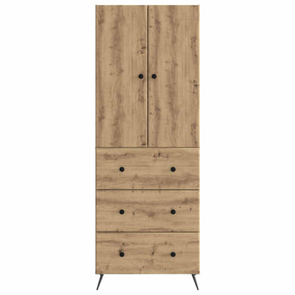 Kastenset 2 pcs Artisanaal eiken 66 x 34,5 x 90 cm Bewerkt hout
