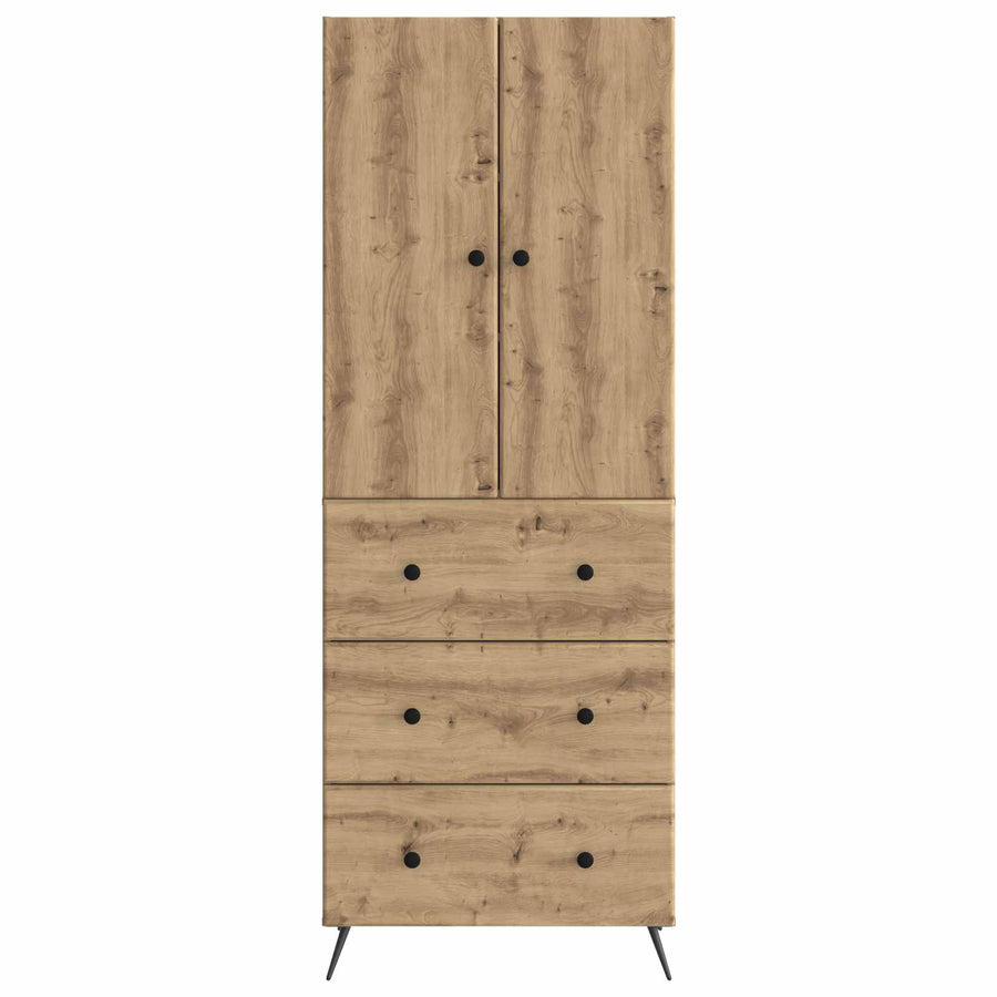 Kastenset 2 pcs Artisanaal eiken 66 x 34,5 x 90 cm Bewerkt hout