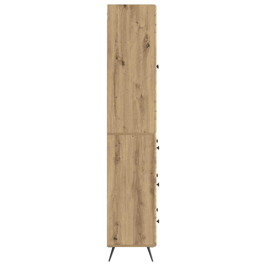 Kastenset 2 pcs Artisanaal eiken 66 x 34,5 x 90 cm Bewerkt hout