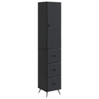 Kastenset 2 stuks 34,5x34,5x90 cm zwart bewerkt hout