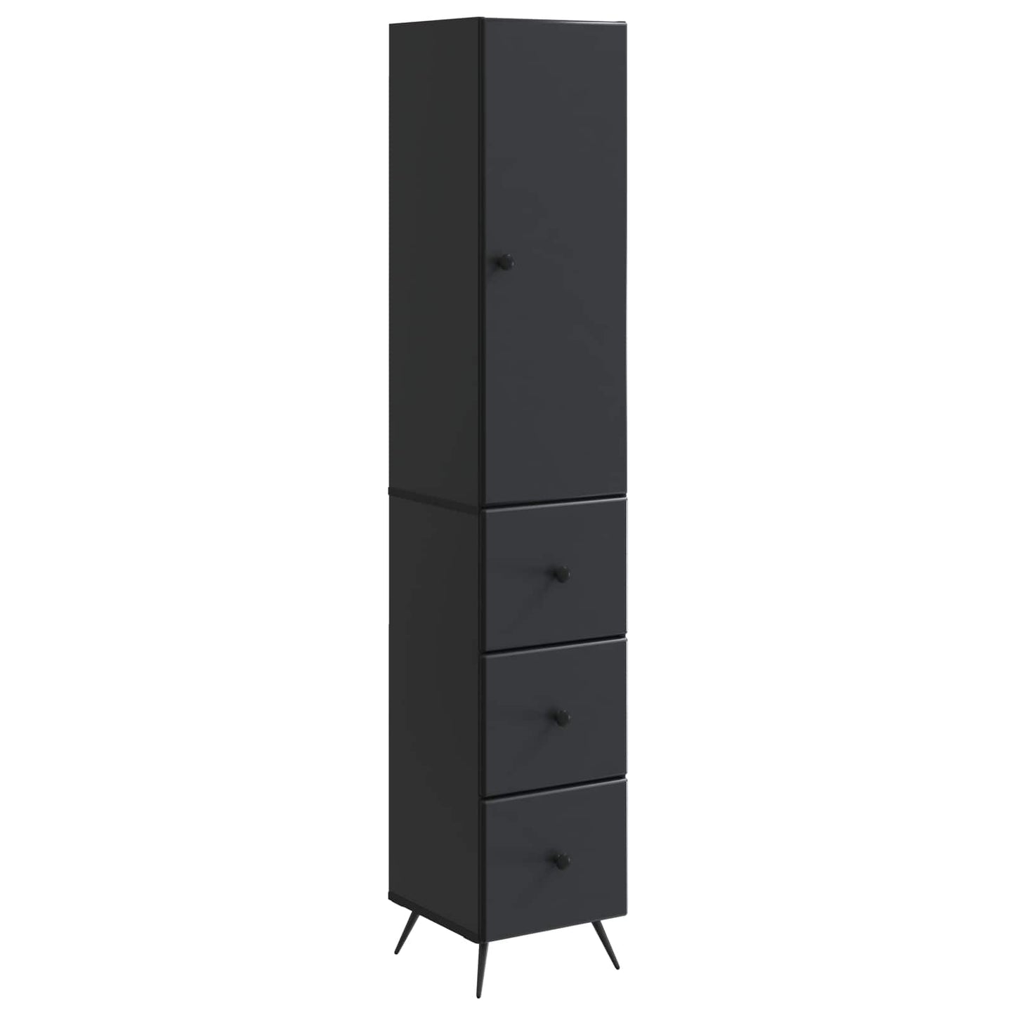 Kastenset 2 pcs Zwart 34,5 x 34,5 x 90 cm Bewerkt hout