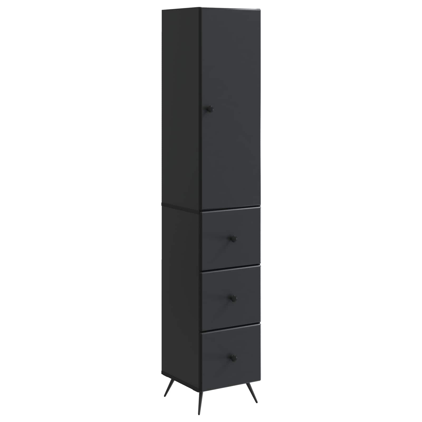 Kastenset 2 pcs Zwart 34,5 x 34,5 x 90 cm Bewerkt hout