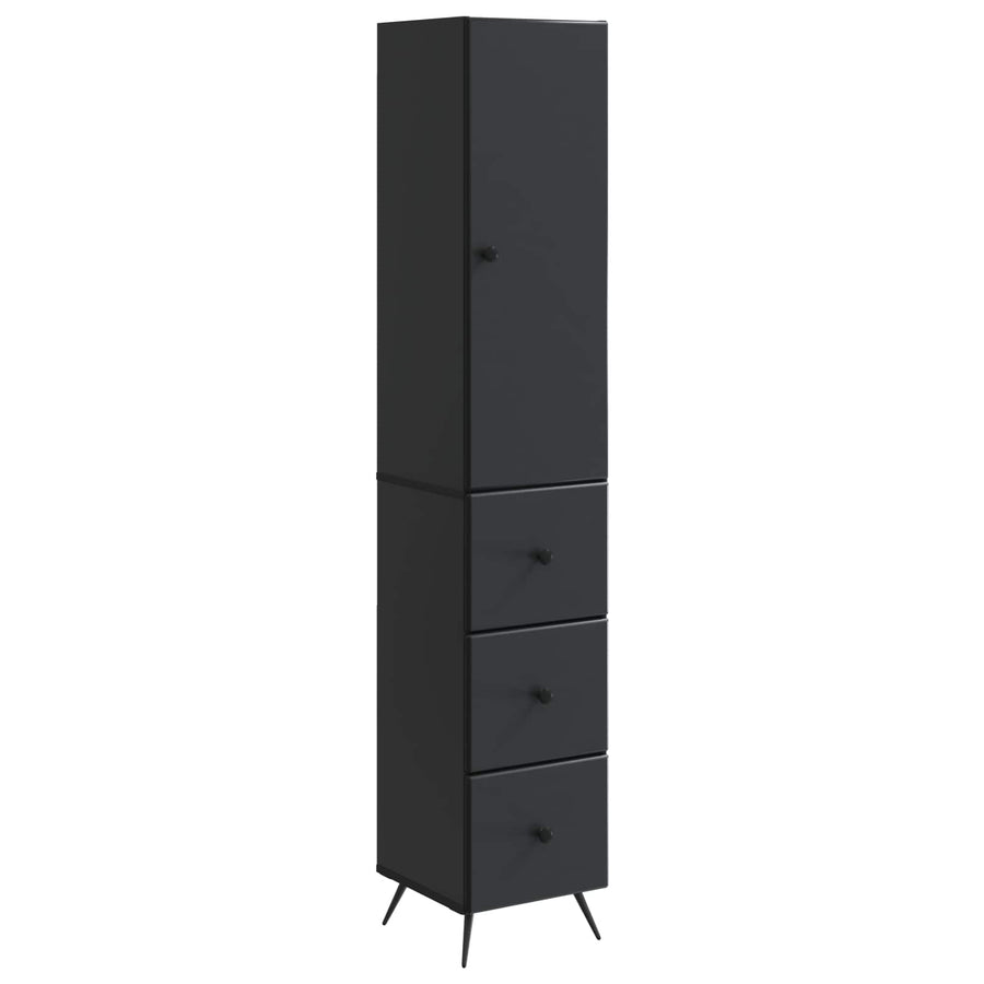 Kastenset 2 pcs Zwart 34,5 x 34,5 x 90 cm Bewerkt hout