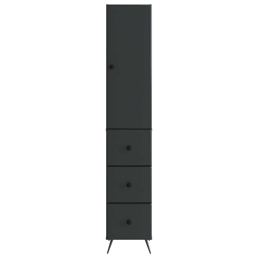 Kastenset 2 pcs Zwart 34,5 x 34,5 x 90 cm Bewerkt hout