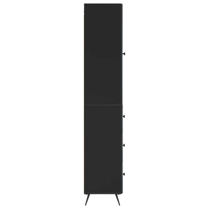 Kastenset 2 pcs Zwart 34,5 x 34,5 x 90 cm Bewerkt hout