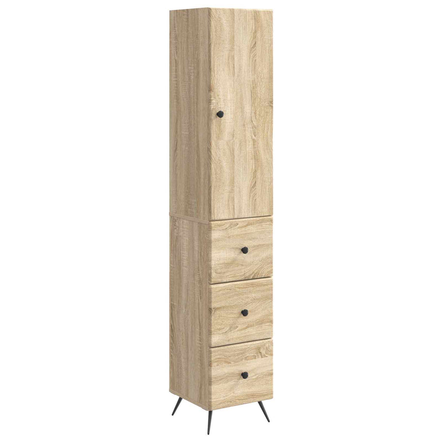 Kastenset 2 pcs Sonoma Eiken 34,5 x 34,5 x 90 cm Bewerkt hout