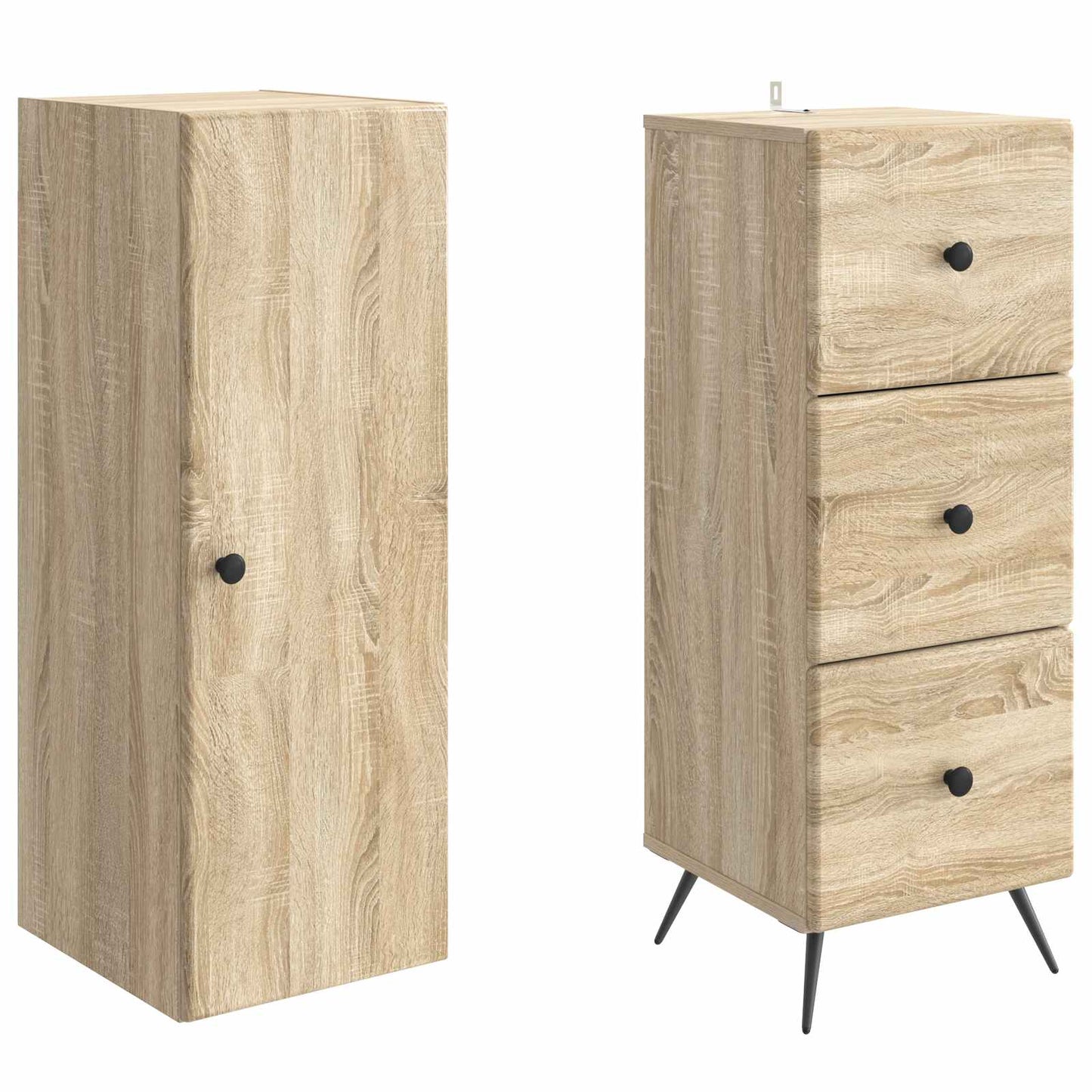 Kastenset 2 pcs Sonoma Eiken 34,5 x 34,5 x 90 cm Bewerkt hout