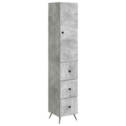 Opbergkast 34,5x34,5x90 cm betongrijs bewerkt hout