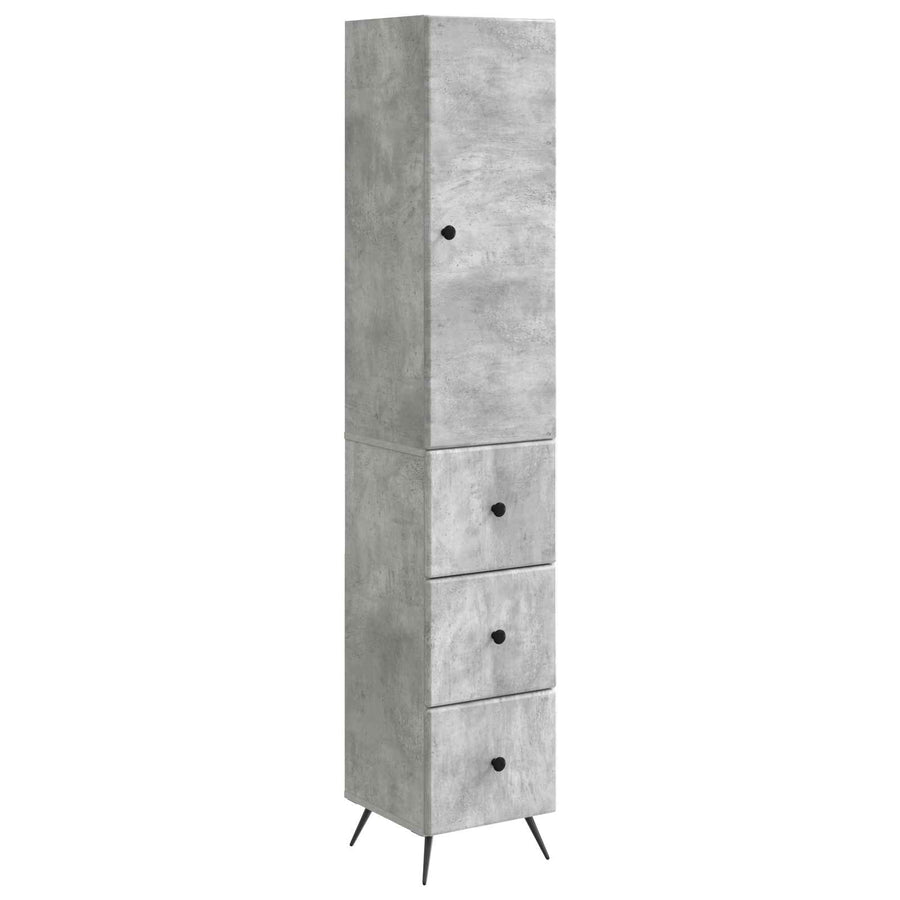 Kastenset 2 pcs Betongrijs 34,5 x 34,5 x 90 cm Bewerkt hout