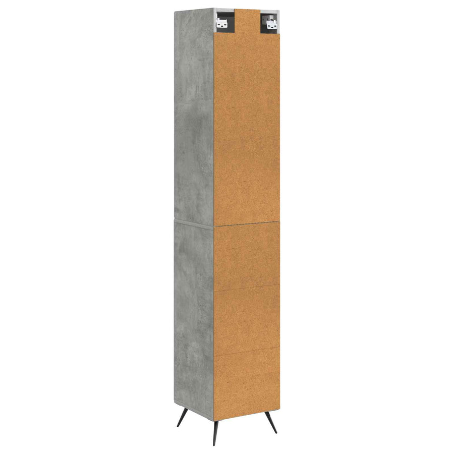 Kastenset 2 pcs Betongrijs 34,5 x 34,5 x 90 cm Bewerkt hout