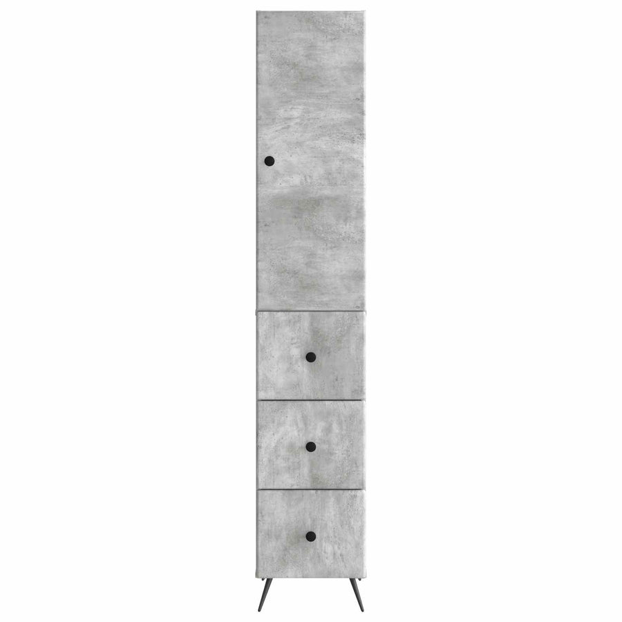 Kastenset 2 pcs Betongrijs 34,5 x 34,5 x 90 cm Bewerkt hout