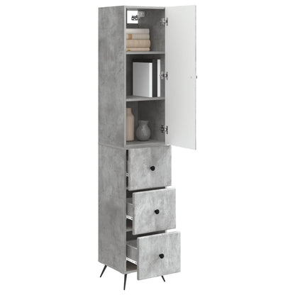 Kastenset 2 pcs Betongrijs 34,5 x 34,5 x 90 cm Bewerkt hout