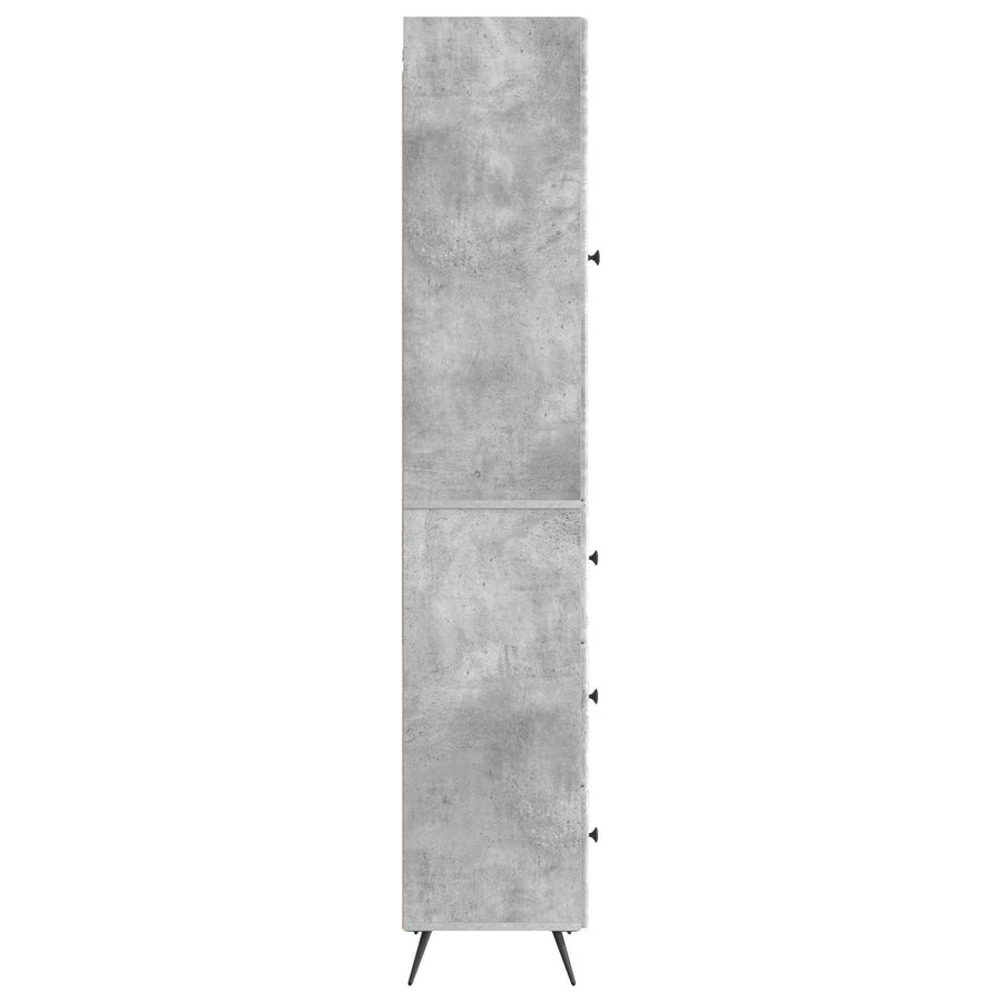 Kastenset 2 pcs Betongrijs 34,5 x 34,5 x 90 cm Bewerkt hout