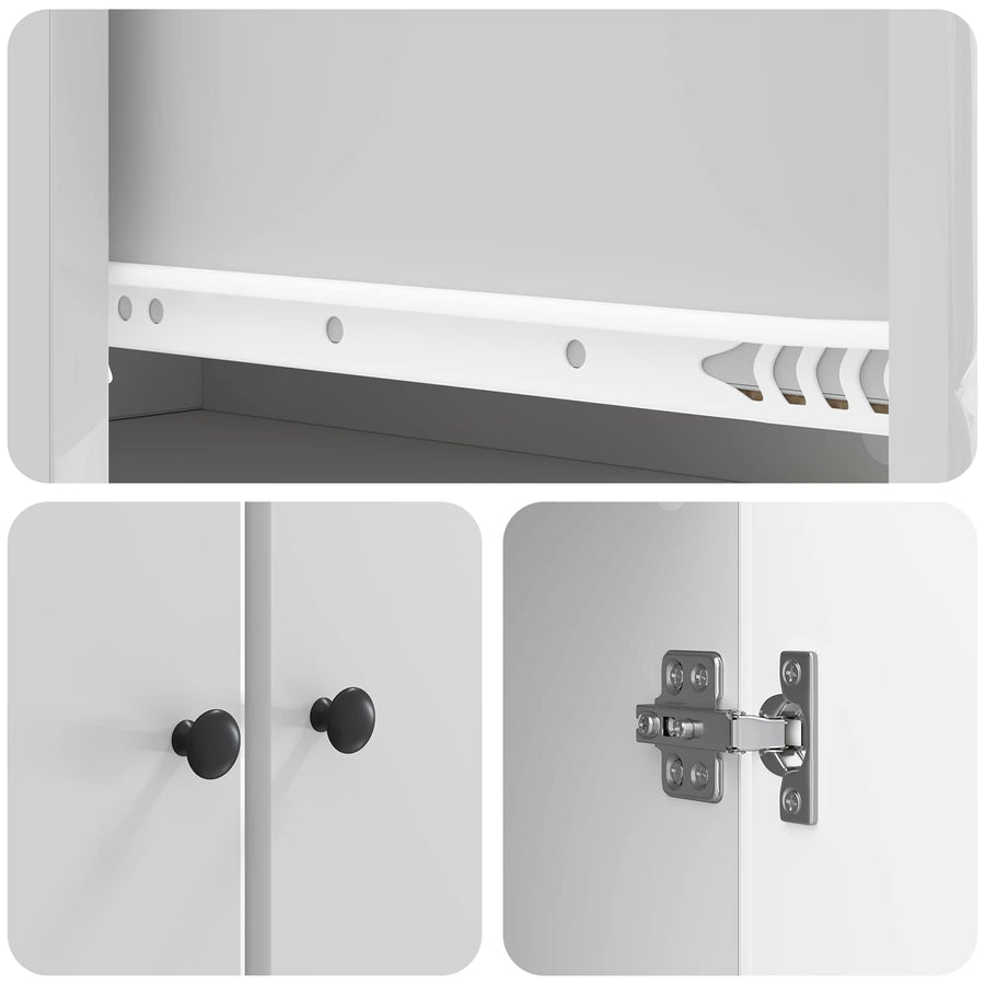 Kastenset 2 pcs Hoogglans Wit 34,5 x 34,5 x 90 cm Bewerkt hout