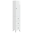 Kastenset hoogglans wit 34,5x34,5x90 cm bewerkt hout