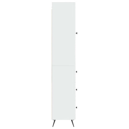 Kastenset 2 pcs Hoogglans Wit 34,5 x 34,5 x 90 cm Bewerkt hout