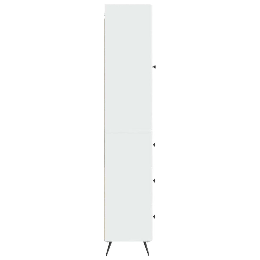 Kastenset 2 pcs Hoogglans Wit 34,5 x 34,5 x 90 cm Bewerkt hout