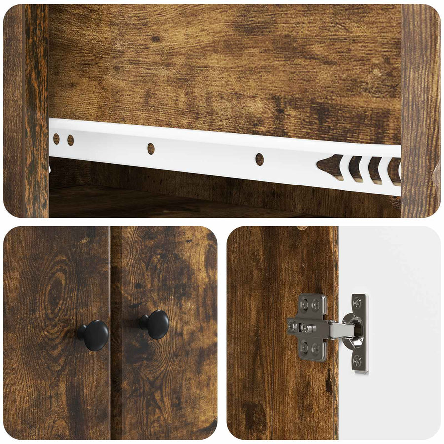 Kastenset 2 pcs Gerookt eiken 34,5 x 34,5 x 90 cm Bewerkt hout