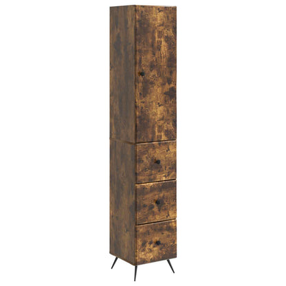 Kastenset 2 pcs Gerookt eiken 34,5 x 34,5 x 90 cm Bewerkt hout