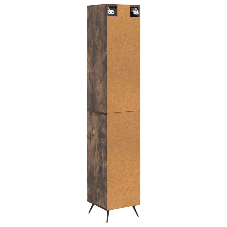 Kastenset 2 pcs Gerookt eiken 34,5 x 34,5 x 90 cm Bewerkt hout