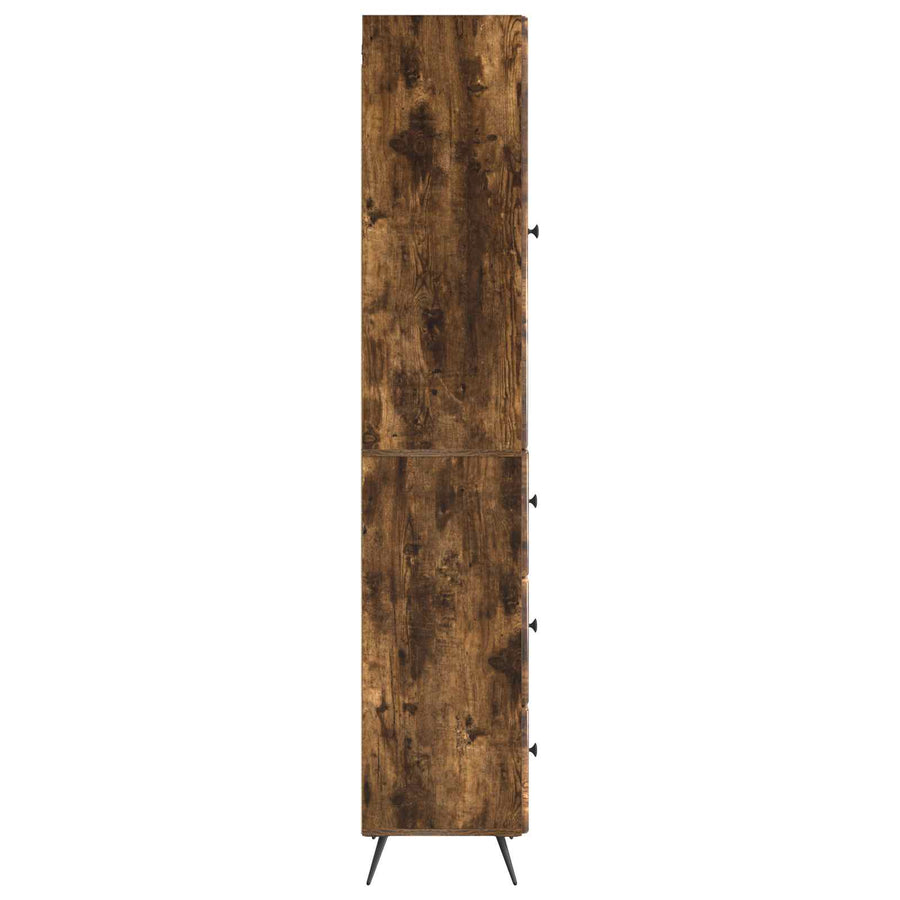 Kastenset 2 pcs Gerookt eiken 34,5 x 34,5 x 90 cm Bewerkt hout