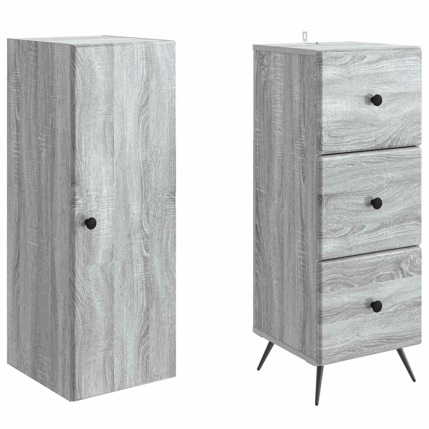Kastenset 2 pcs Grijs Sonoma 34,5 x 34,5 x 90 cm Bewerkt hout