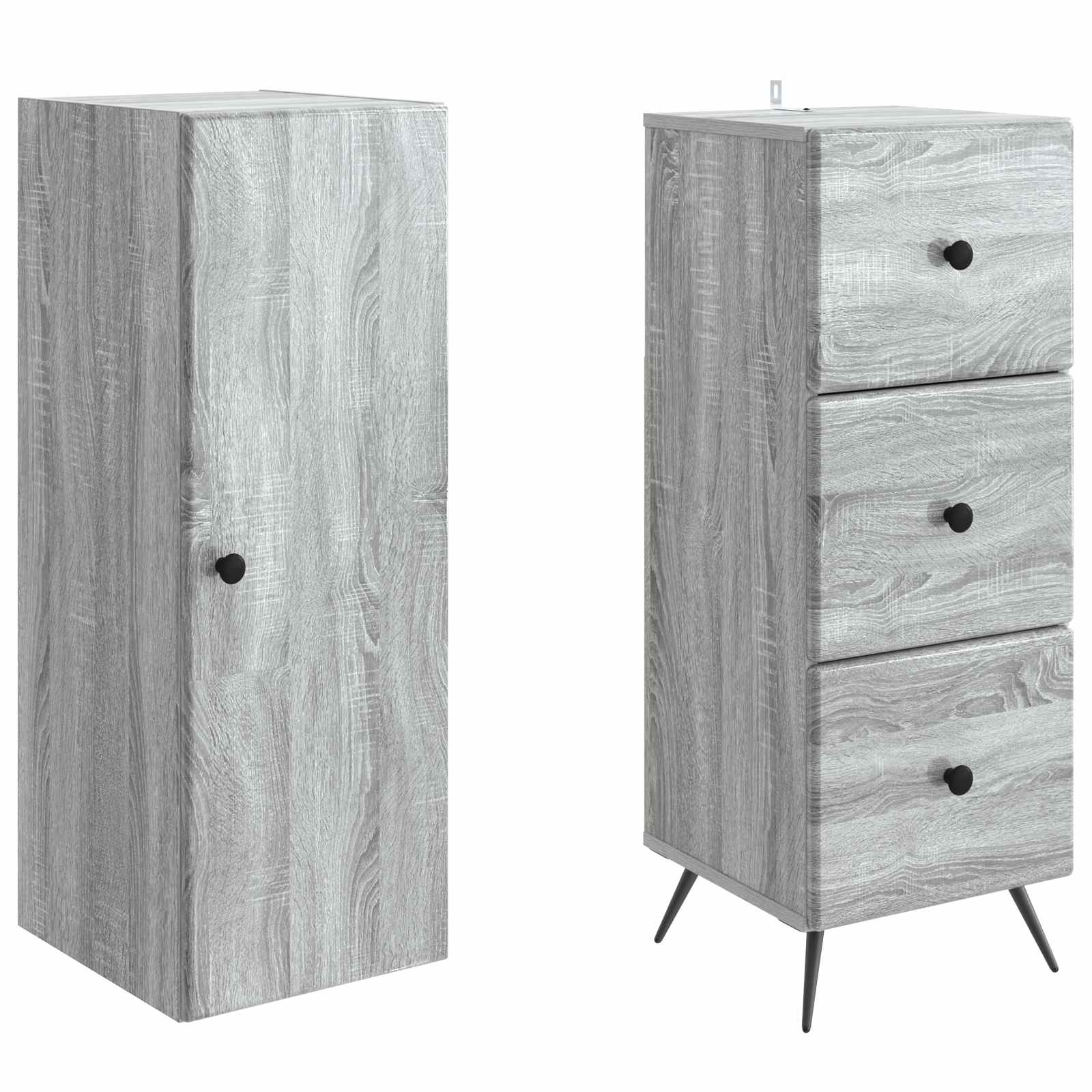 Kastenset 2 pcs Grijs Sonoma 34,5 x 34,5 x 90 cm Bewerkt hout