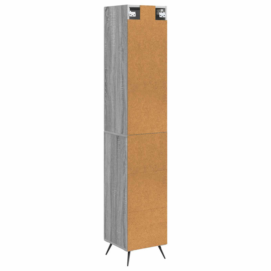 Kastenset 2 pcs Grijs Sonoma 34,5 x 34,5 x 90 cm Bewerkt hout