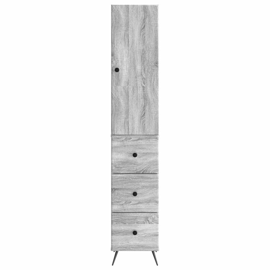 Kastenset 2 pcs Grijs Sonoma 34,5 x 34,5 x 90 cm Bewerkt hout