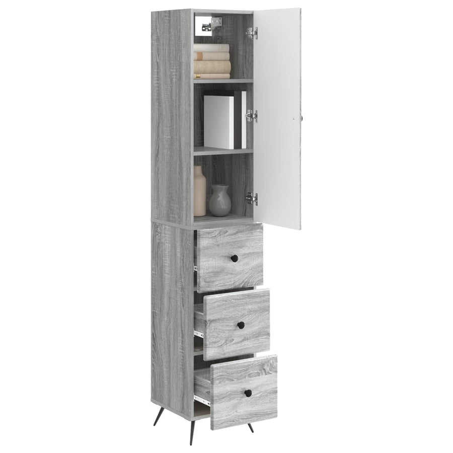 Kastenset 2 pcs Grijs Sonoma 34,5 x 34,5 x 90 cm Bewerkt hout