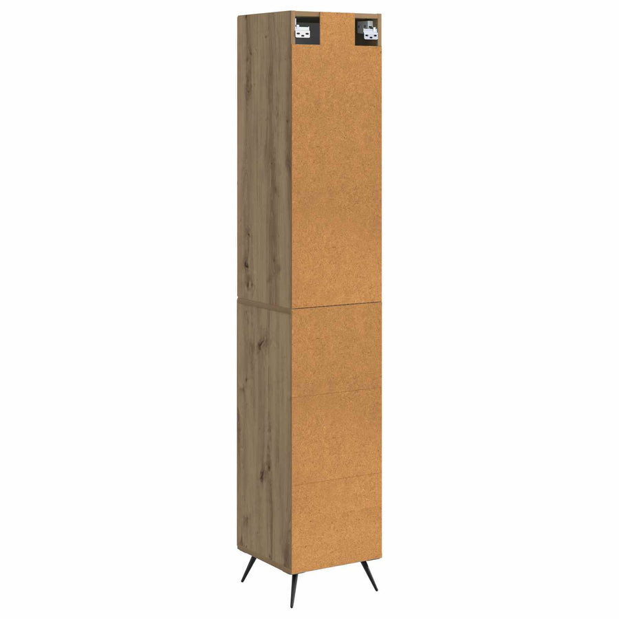 Kastenset 2 pcs Artisanaal eiken 34,5 x 34,5 x 90 cm