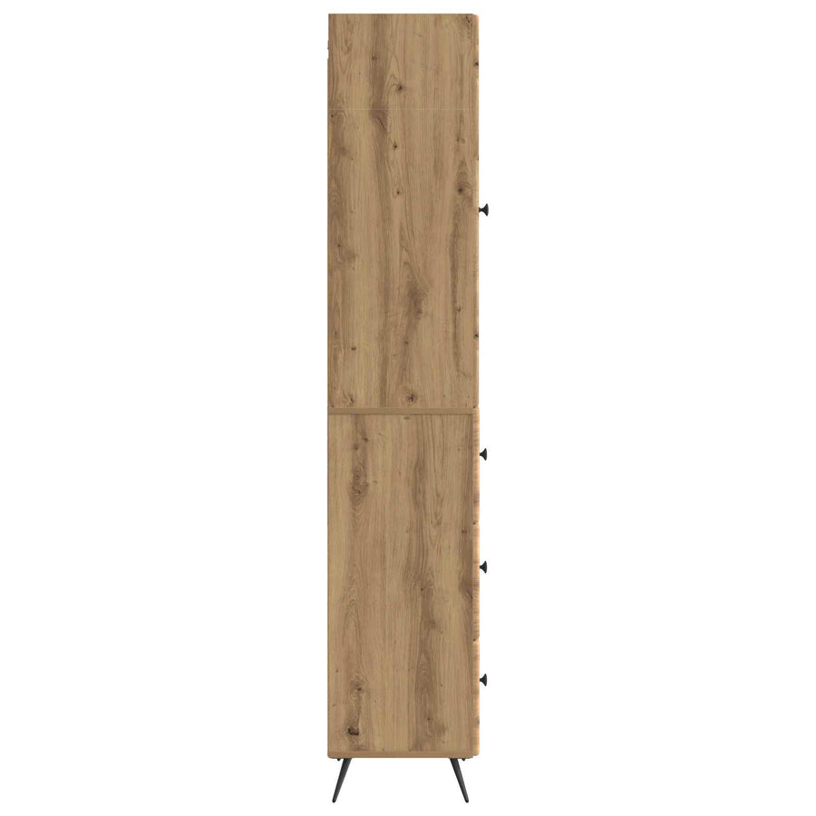 Kastenset 2 pcs Artisanaal eiken 34,5 x 34,5 x 90 cm