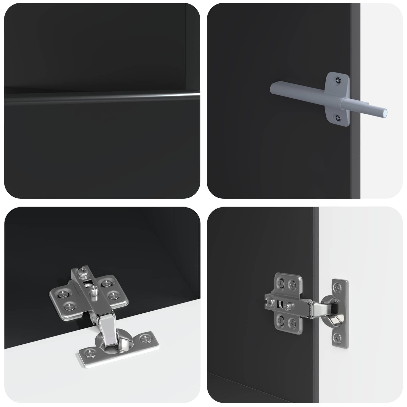 5-delige LED TV-kast Zwart Bewerkt hout
