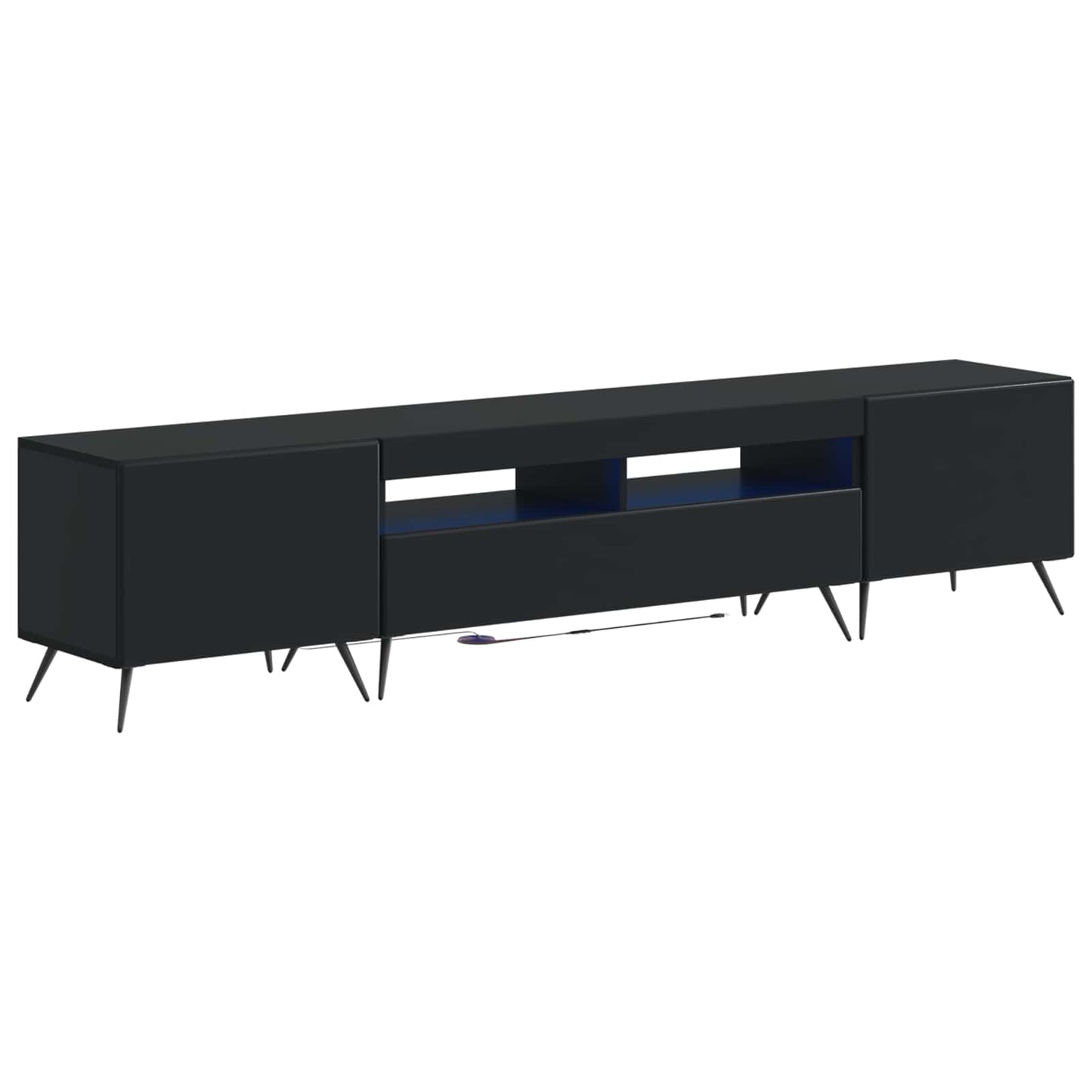 5-delige LED TV-kast Zwart Bewerkt hout
