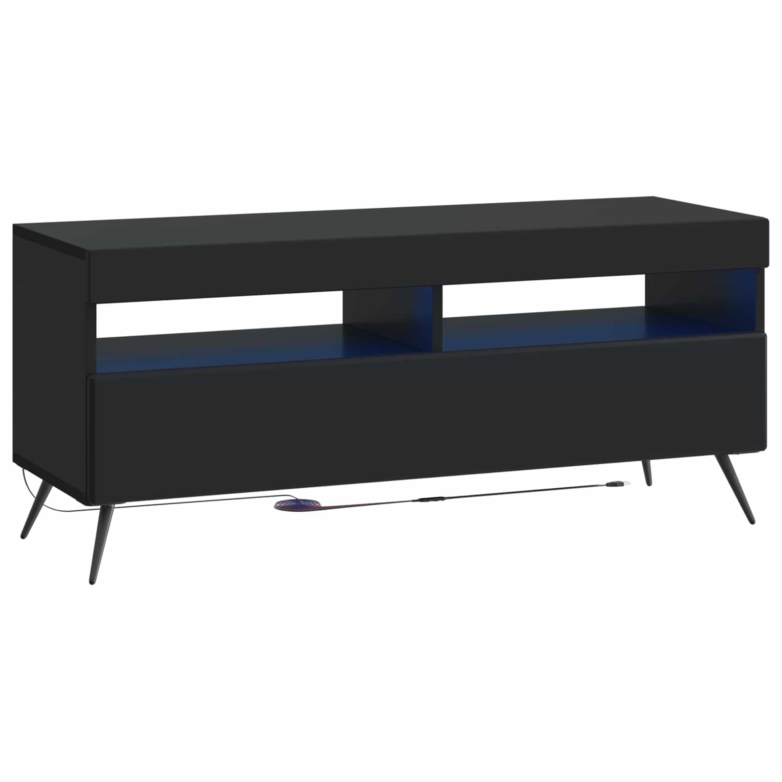 5-delige LED TV-kast Zwart Bewerkt hout