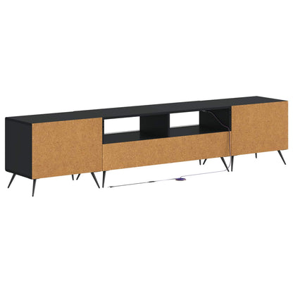 5-delige LED TV-kast Zwart Bewerkt hout