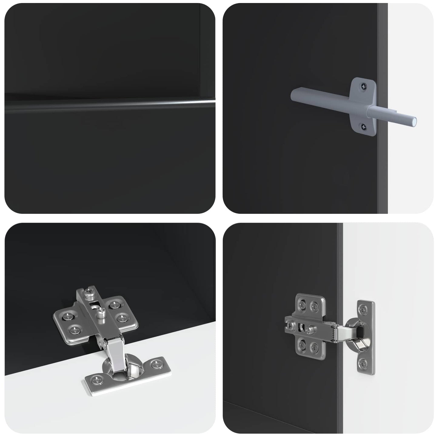 5-delige LED TV-kast Zwart Bewerkt hout