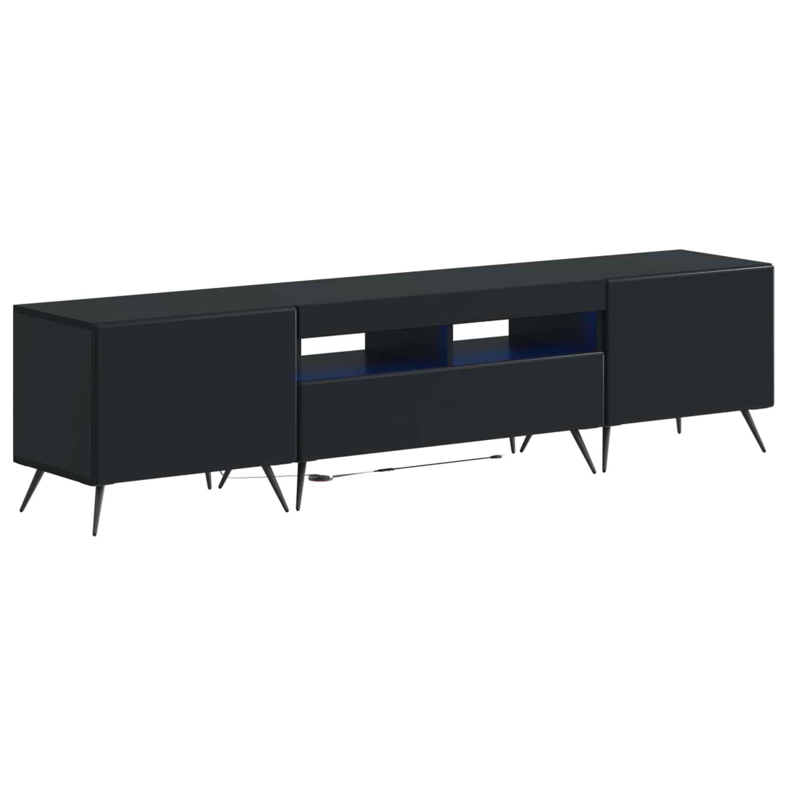 5-delige LED TV-kast Zwart Bewerkt hout