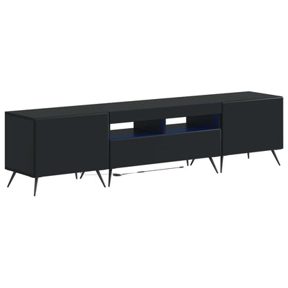 5-delige LED TV-kast Zwart Bewerkt hout