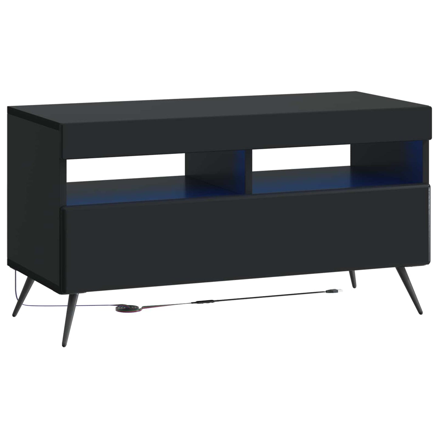 5-delige LED TV-kast Zwart Bewerkt hout