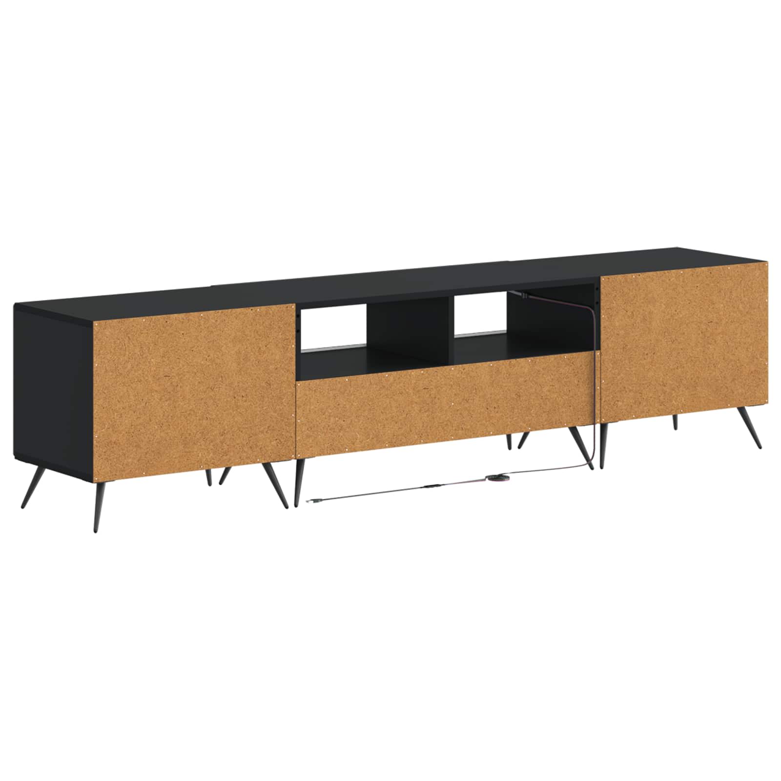 5-delige LED TV-kast Zwart Bewerkt hout