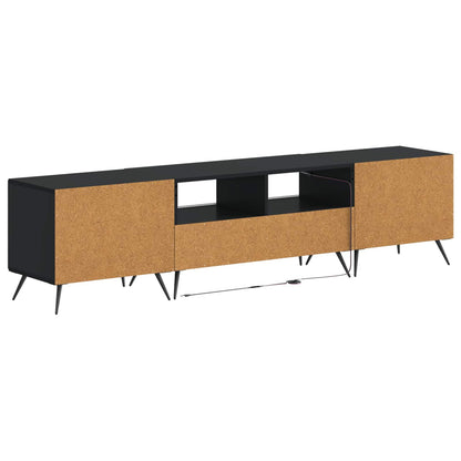 5-delige LED TV-kast Zwart Bewerkt hout