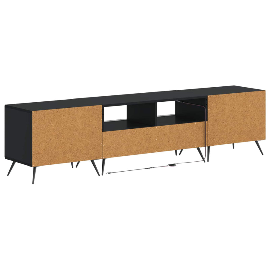 5-delige LED TV-kast Zwart Bewerkt hout
