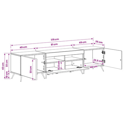 5-delige LED TV-kast Zwart Bewerkt hout