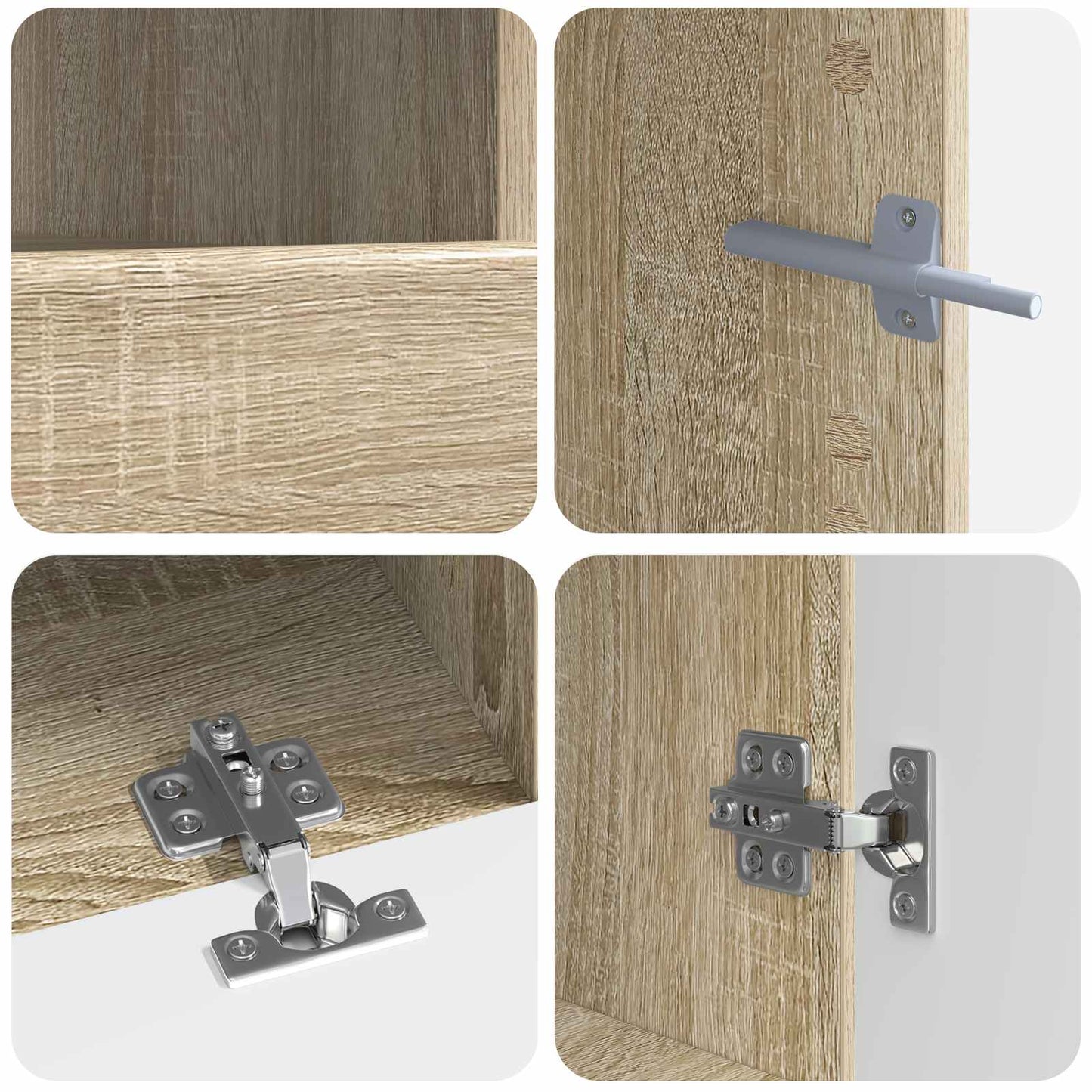 5-delige LED TV-kast Sonoma Eiken Bewerkt hout