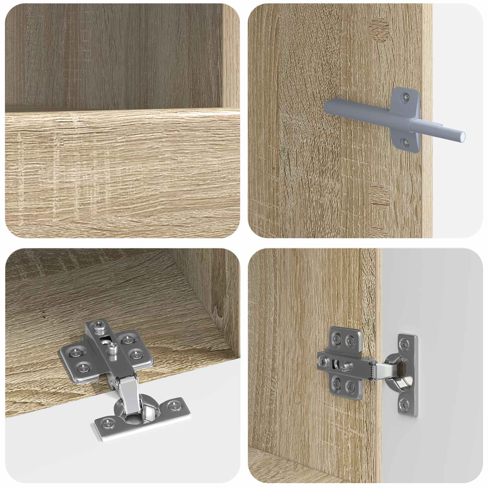5-delige LED TV-kast Sonoma Eiken Bewerkt hout